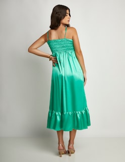 Foto 2 | Vestido Devendi Color Verde Satinado Detalle Busto