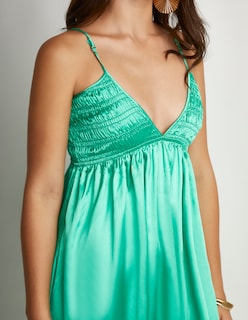 Foto 3 | Vestido Devendi Color Verde Satinado Detalle Busto