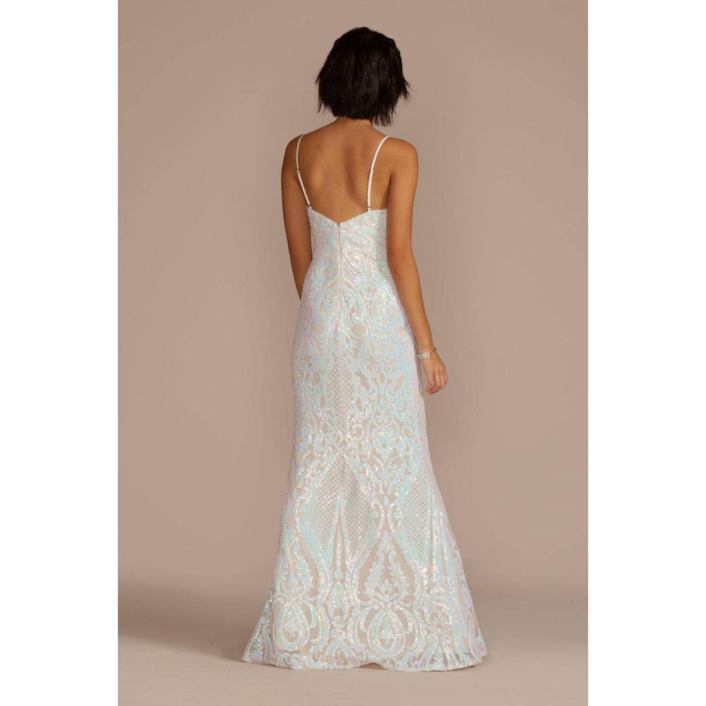 Foto 4 pulgar | Vestido Largo De Lentejuela David's Bridal Blanco