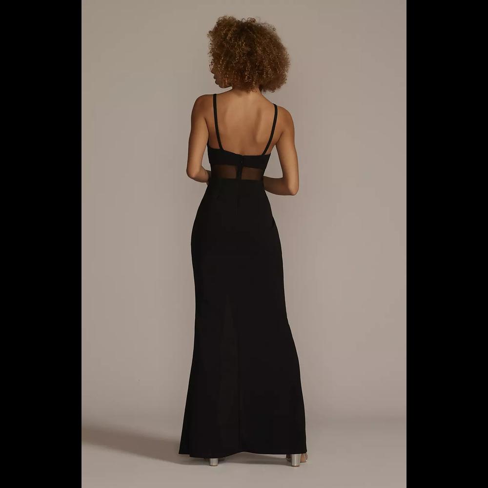 Foto 2 | Vestido Largo Con Transparencia En Cintura David's Bridal Negro