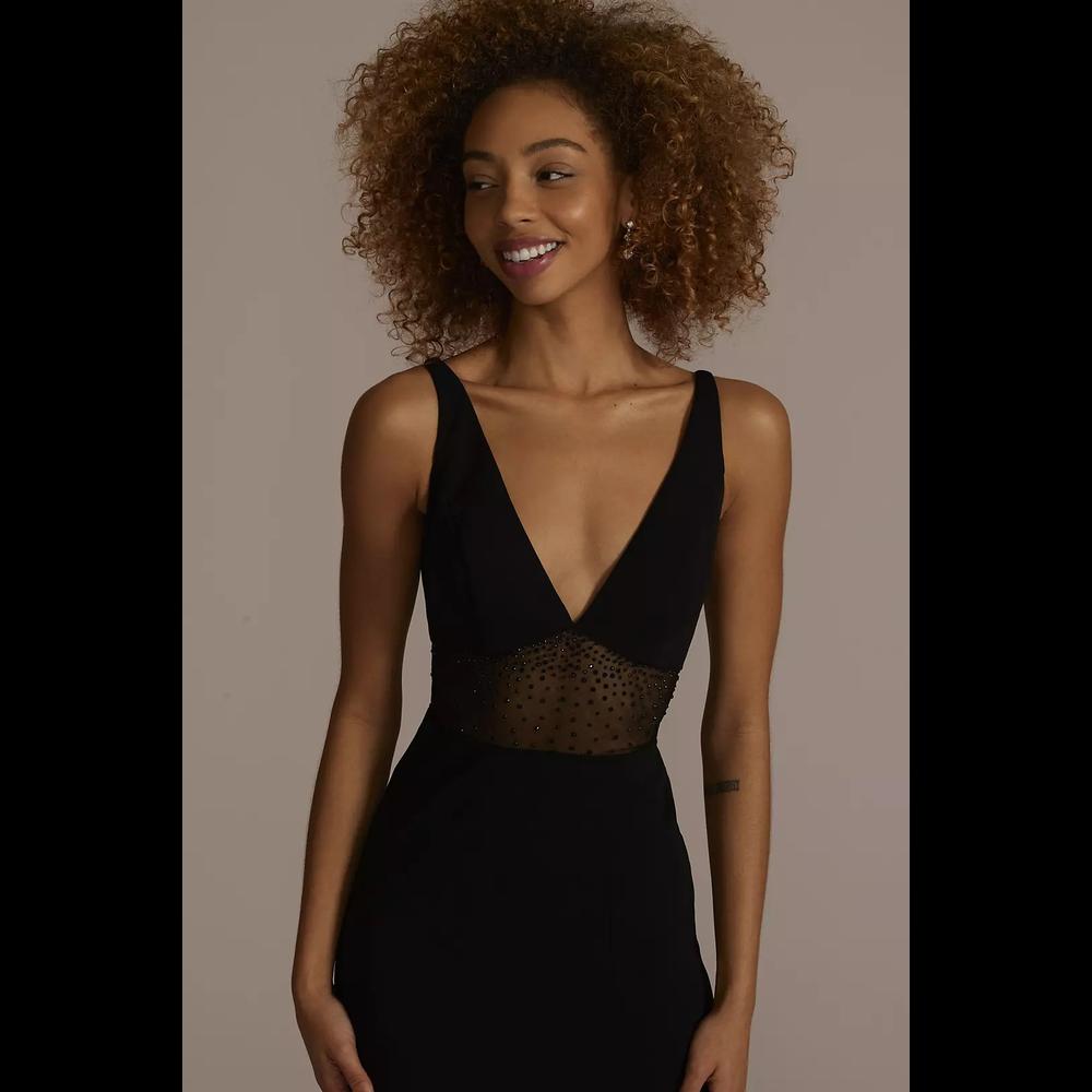 Foto 3 | Vestido Largo Con Transparencia En Cintura David's Bridal Negro