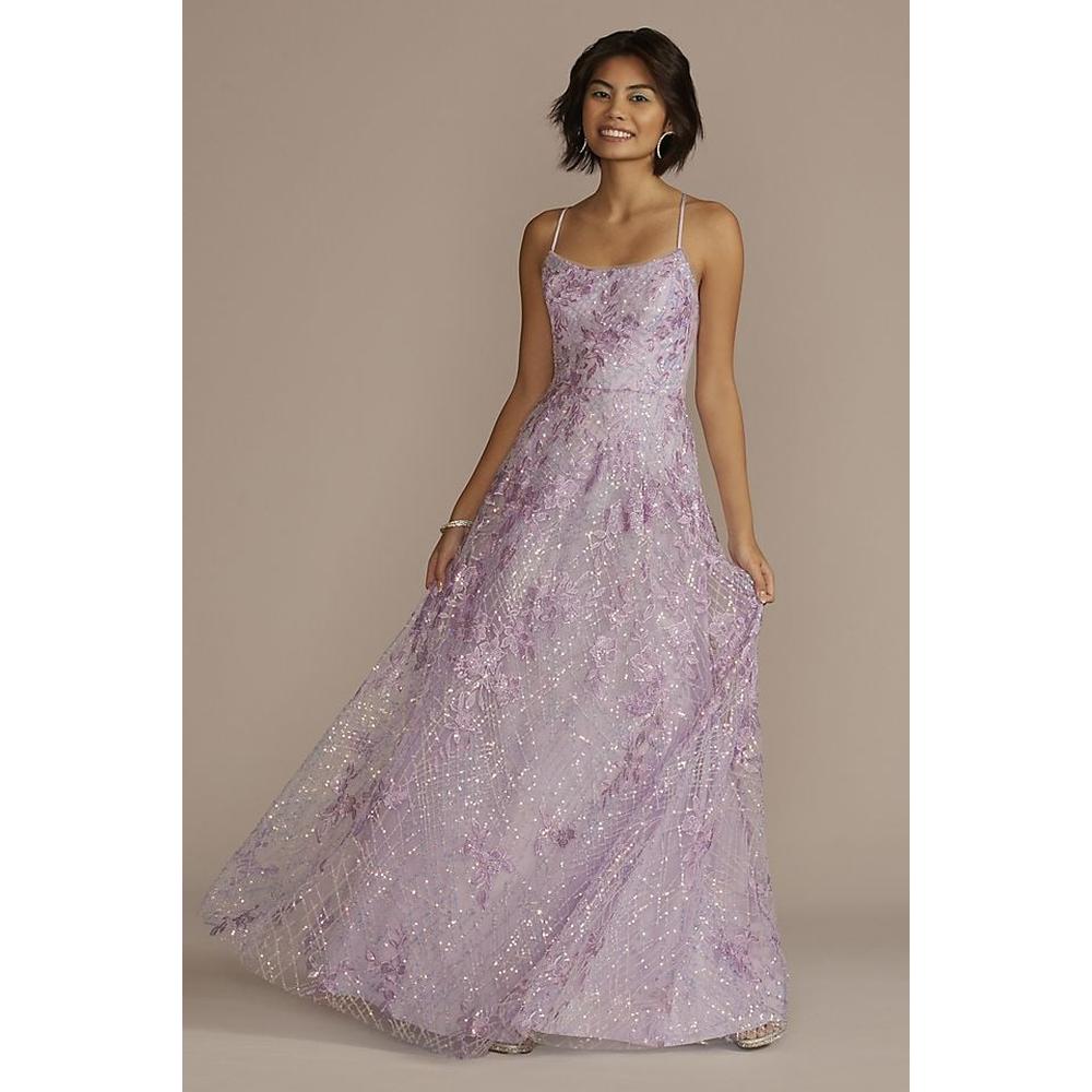 Vestido Largo De Lentejuela David's Bridal Lila