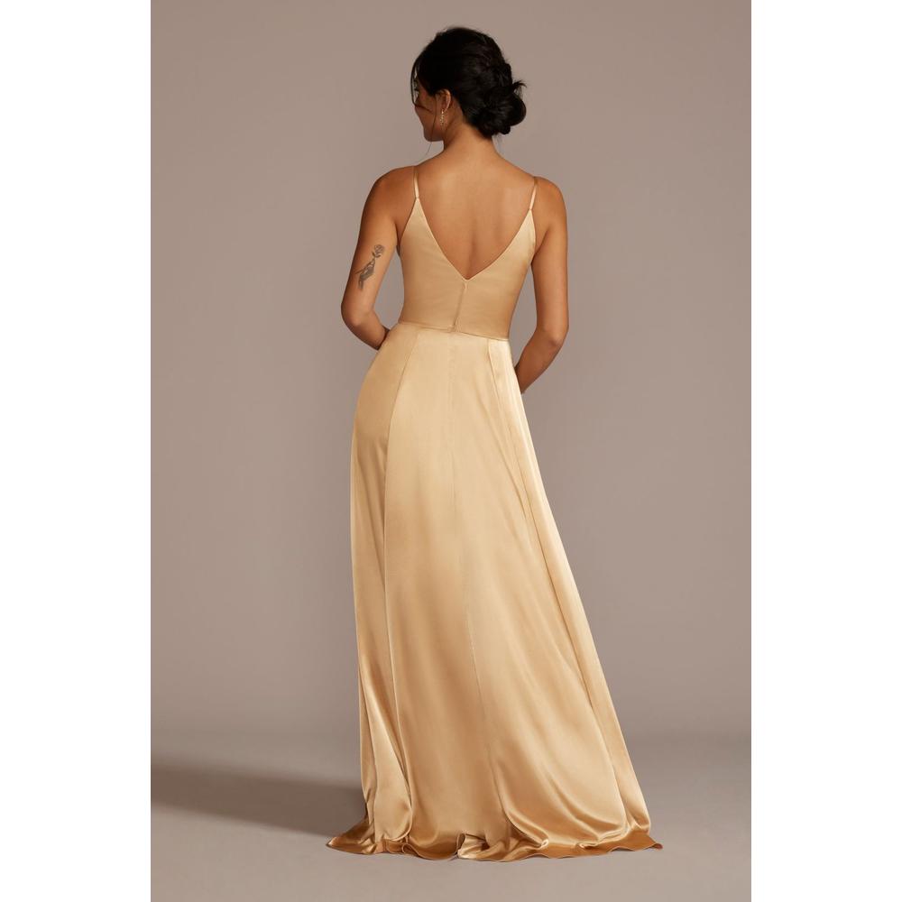 Foto 2 | Vestido Satinado Con Abertura En Pierna David's Bridal Negro