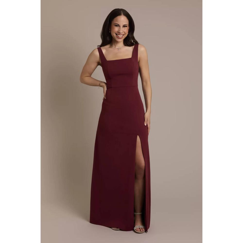 Foto 2 pulgar | Vestido Largo Con Tirantes David's Bridal Vino