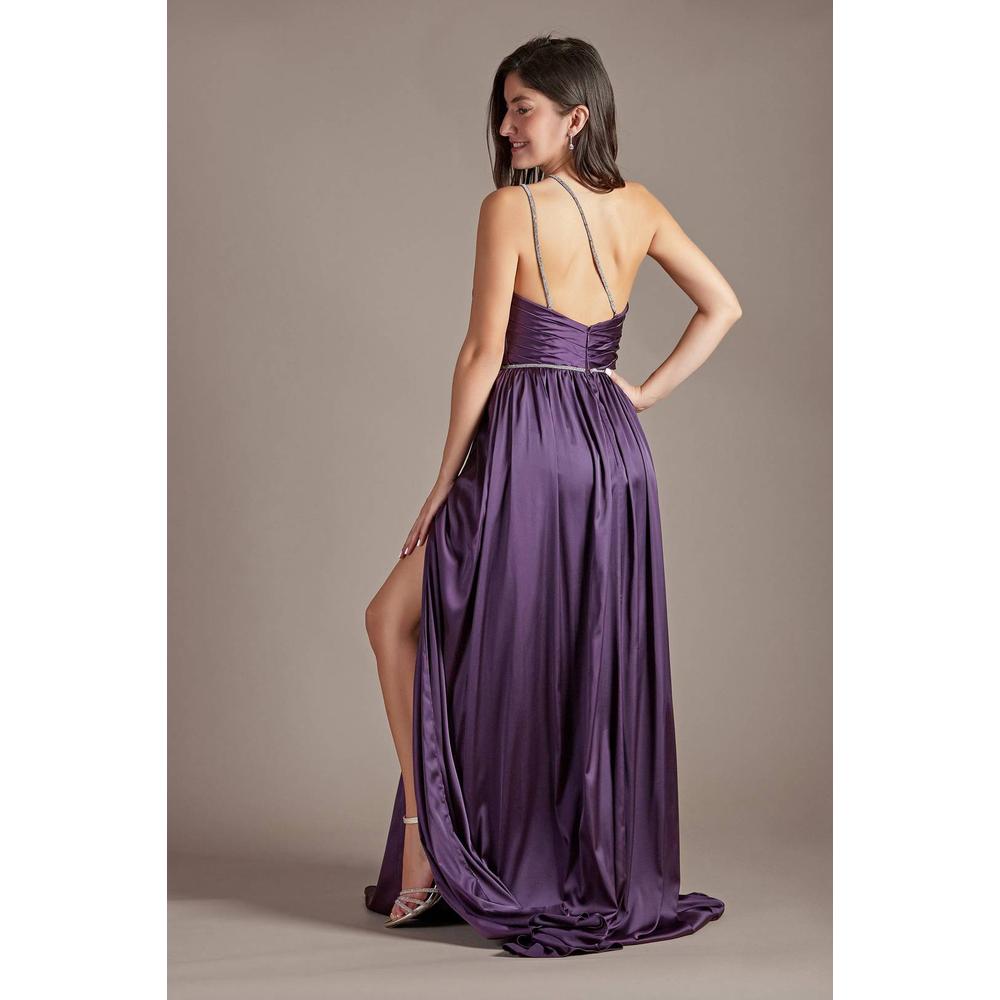Foto 2 | Vestido Largo Con Tirantes Con Aplicaión De Pedrería David's Bridal Purpura
