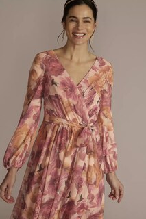 Foto 3 | Vestido de Fiesta Ilusión Estampado para Mujer