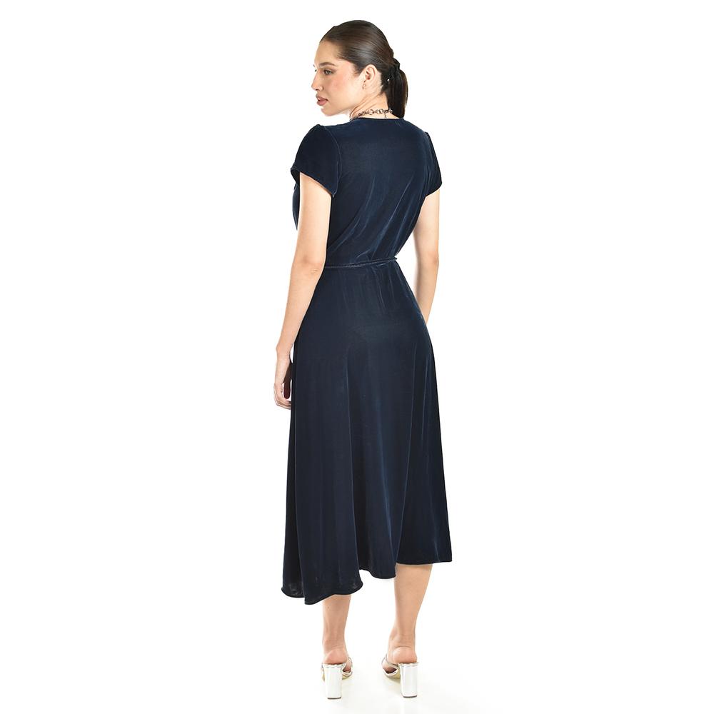 Foto 4 pulgar | Vestido Largo De Terciopelo Roman Fashion /juvenil, 84626 (negro) Negro