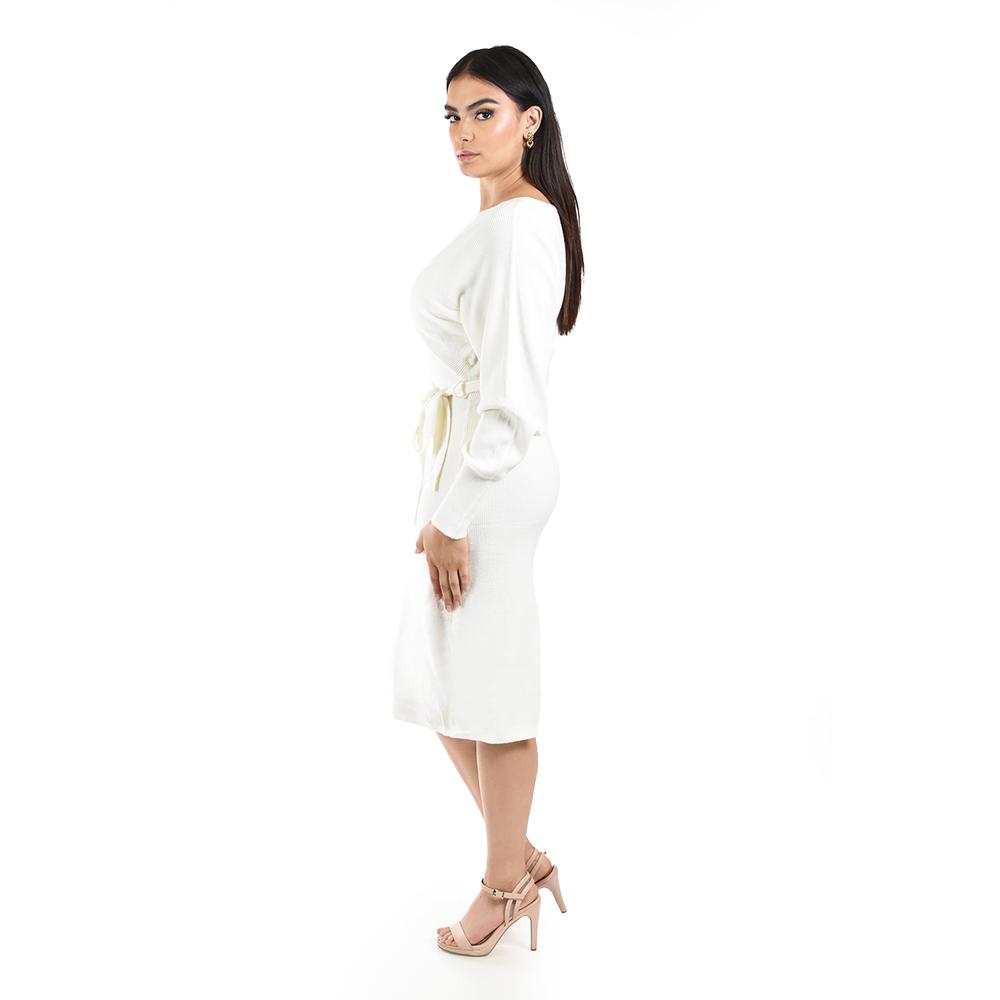 Foto 2 | Vestido De Punto Con Cinto Roman Fashion /juvenil  31135 (blanco) Blanco