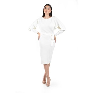 Foto 5 | Vestido De Punto Con Cinto Roman Fashion /juvenil 31135 (blanco) Blanco