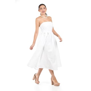 Foto 2 | Vestido Strapless De Corte Midi Roman Fashion /juvenil 14387 (blanco) Blanco