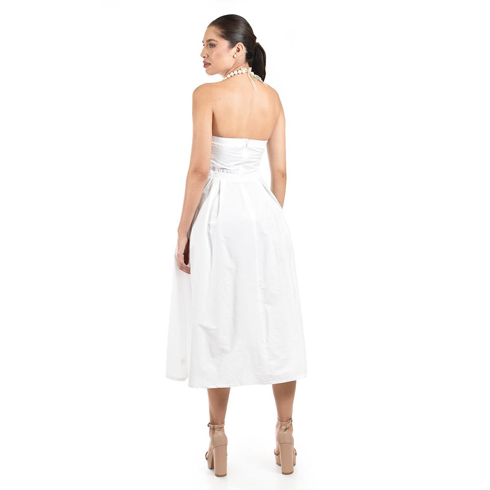 Foto 4 pulgar | Vestido Strapless De Corte Midi Roman Fashion /juvenil  14387 (blanco) Blanco