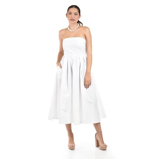 Foto 5 | Vestido Strapless De Corte Midi Roman Fashion /juvenil 14387 (blanco) Blanco