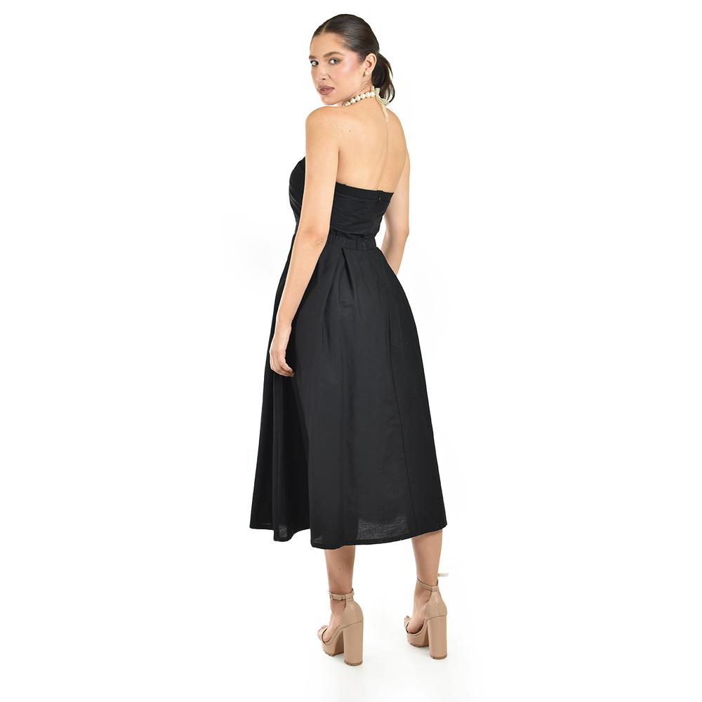Foto 3 | Vestido Strapless De Corte Midi Roman Fashion /juvenil  14387 (negro) Negro