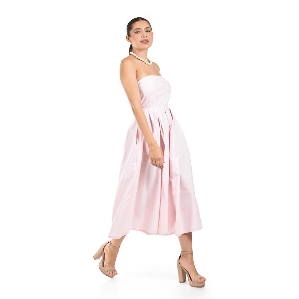 Foto 2 | Vestido Strapless De Corte Midi Roman Fashion /juvenil  14387 (palo De Rosa) Rosa