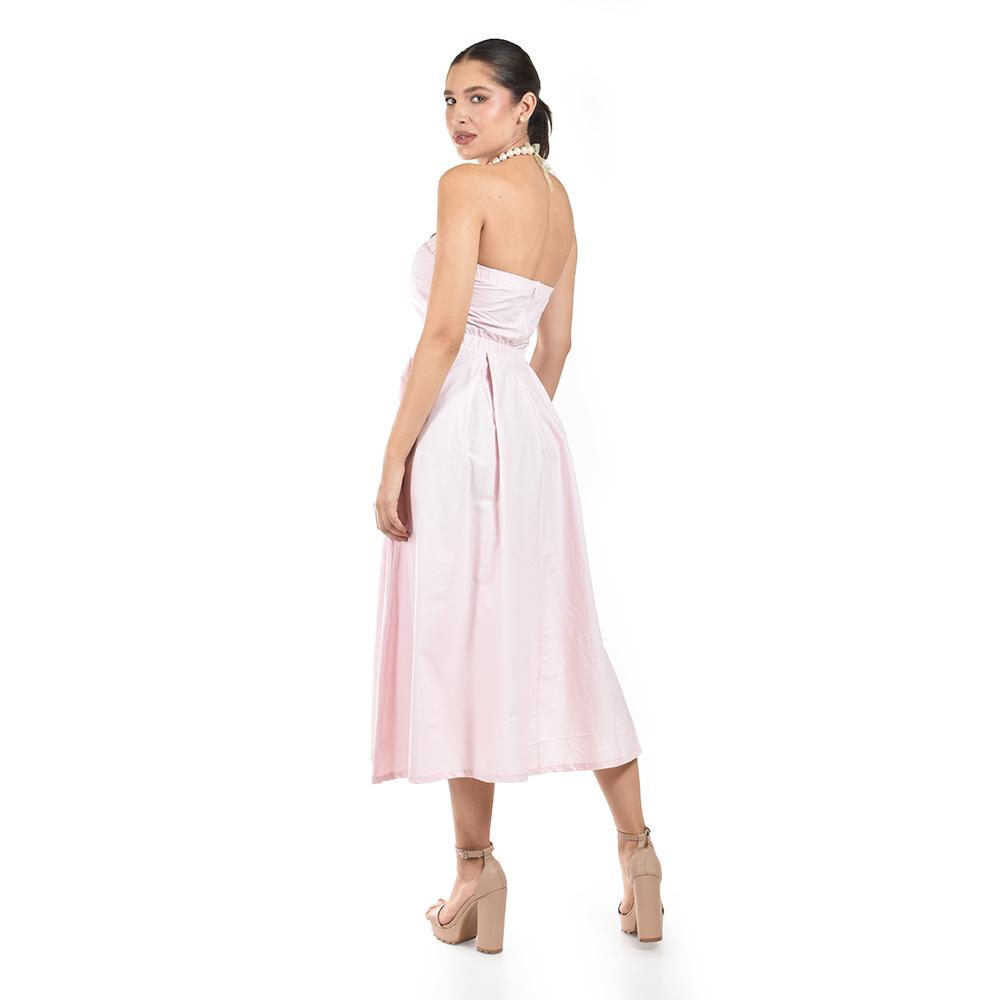 Foto 4 pulgar | Vestido Strapless De Corte Midi Roman Fashion /juvenil  14387 (palo De Rosa) Rosa