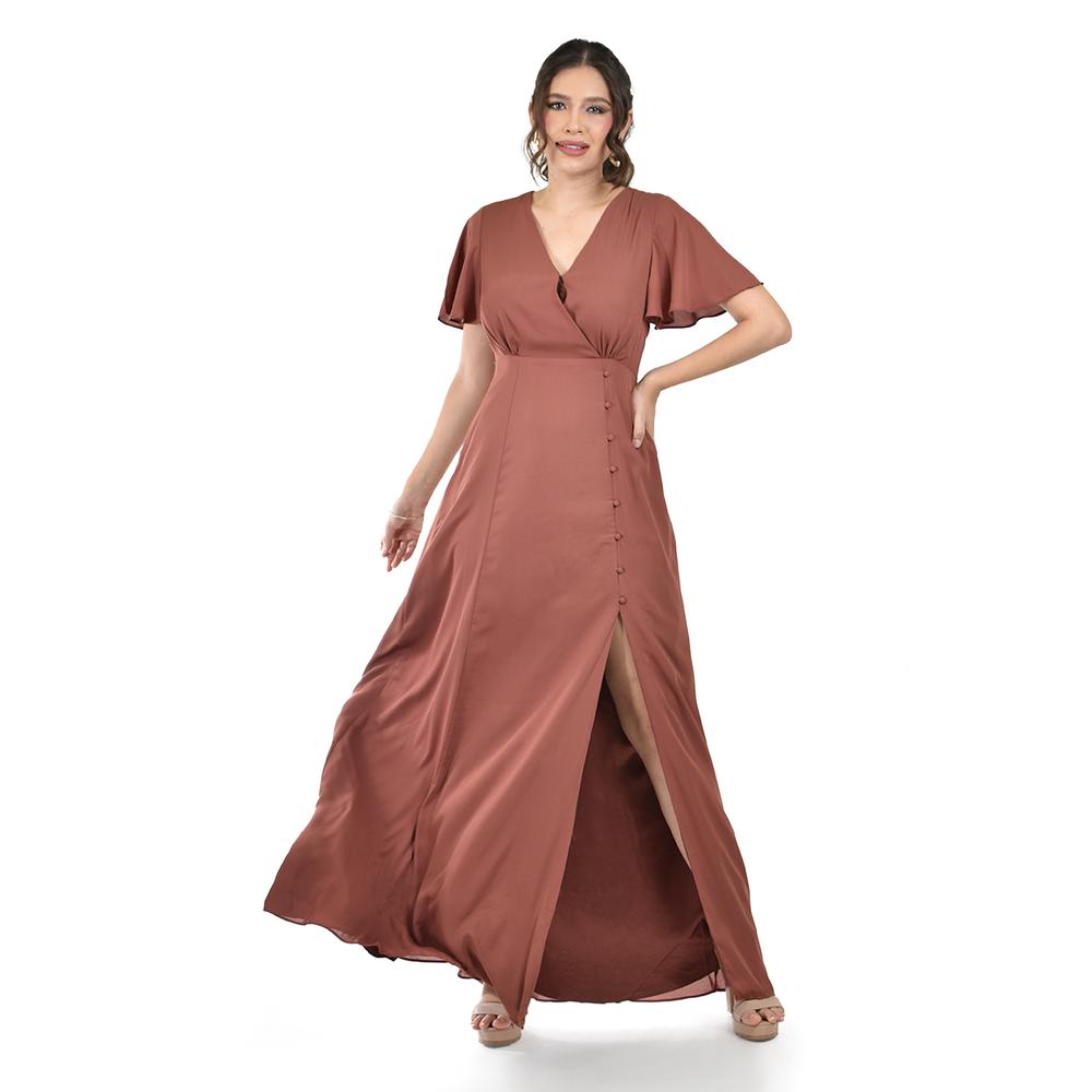 Foto 5 pulgar | Vestido Largo con Abertura Roman Fashion para Mujer