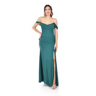 Foto 1 | Vestido de Noche Roman Fashion Verde de Tirantes Caídos Juvenil