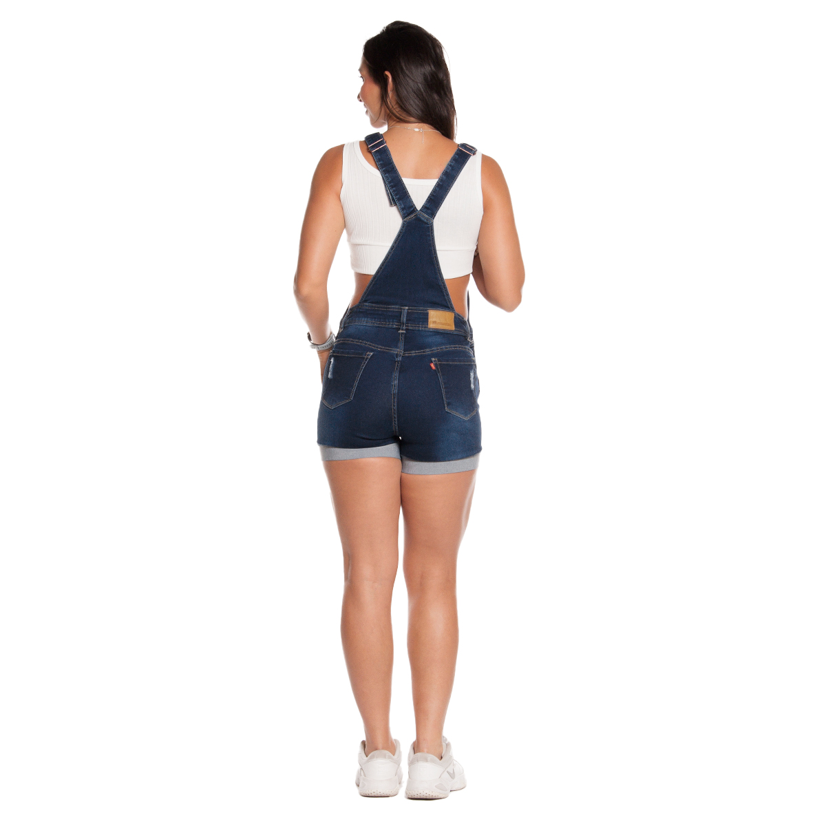 Foto 6 | Jumper Short De Mezclilla Overol Peto Para Dama/ Pineda Jeans/ Azul Oscuro