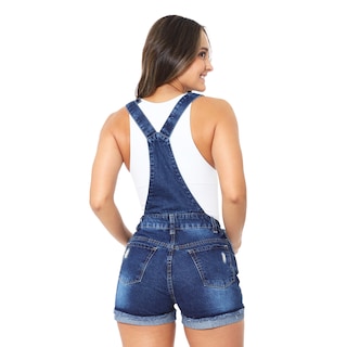 Foto 4 | Peto Short Estilo Mom Jeans De Mezclilla Rigida Para Mujer Con Dobladillo Efecto Rasgado Pineda Jeans Azul Stone