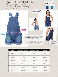 Foto 5 | Peto Short Estilo Mom Jeans De Mezclilla Rigida Para Mujer Con Dobladillo Efecto Rasgado Pineda Jeans Azul Stone