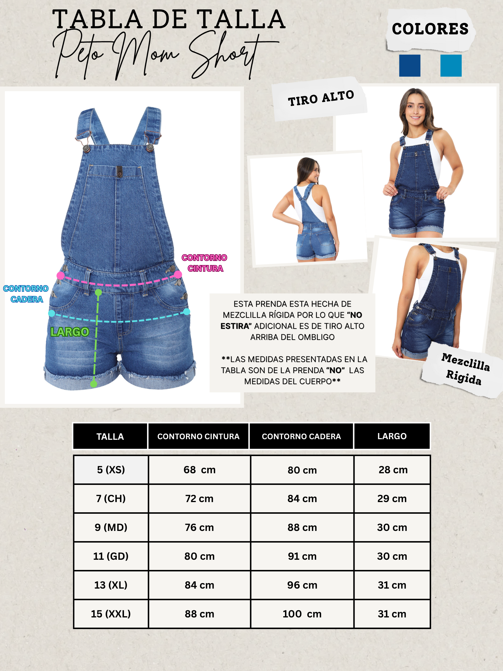 Foto 6 pulgar | Peto Short Estilo Mom Jeans De Mezclilla Rigida Para Mujer Con Dobladillo Efecto Rasgado Pineda Jeans Azul Stone