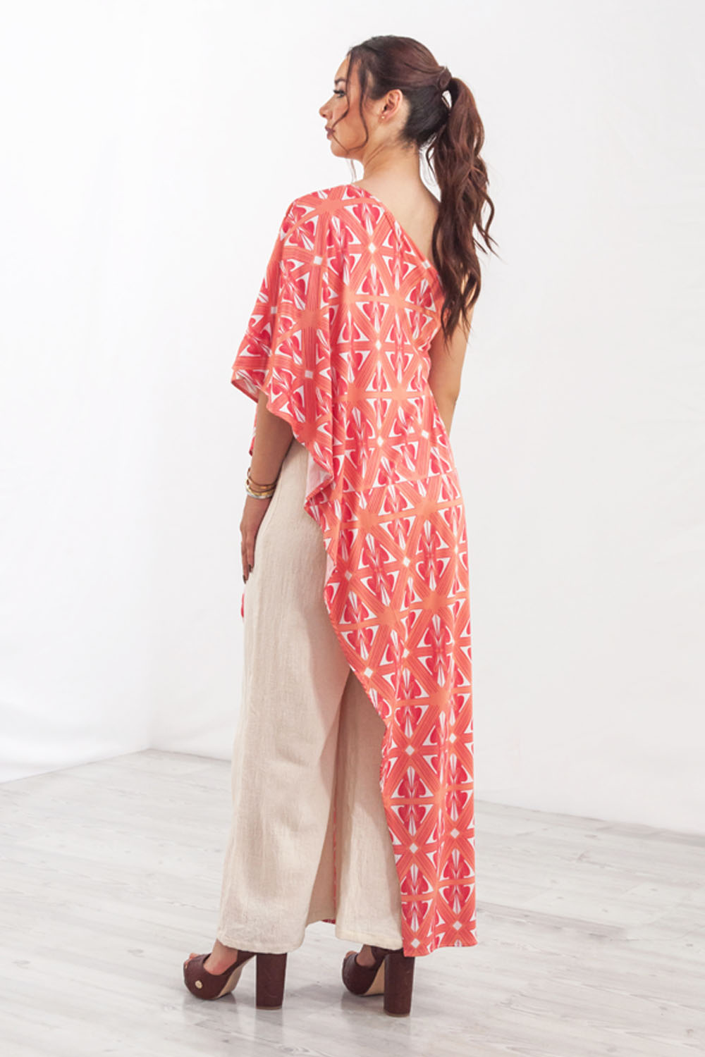 Foto 4 | Jumpsuit A Ángelozano Al-w14 Capa de Poliéster Color Arena/Melón para Mujer