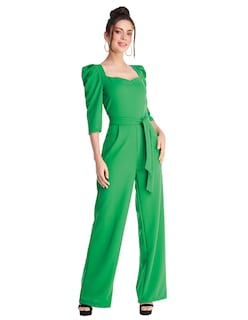 Foto 1 | Palazzo Stretch Devendi color Verde Mangas Bombachas