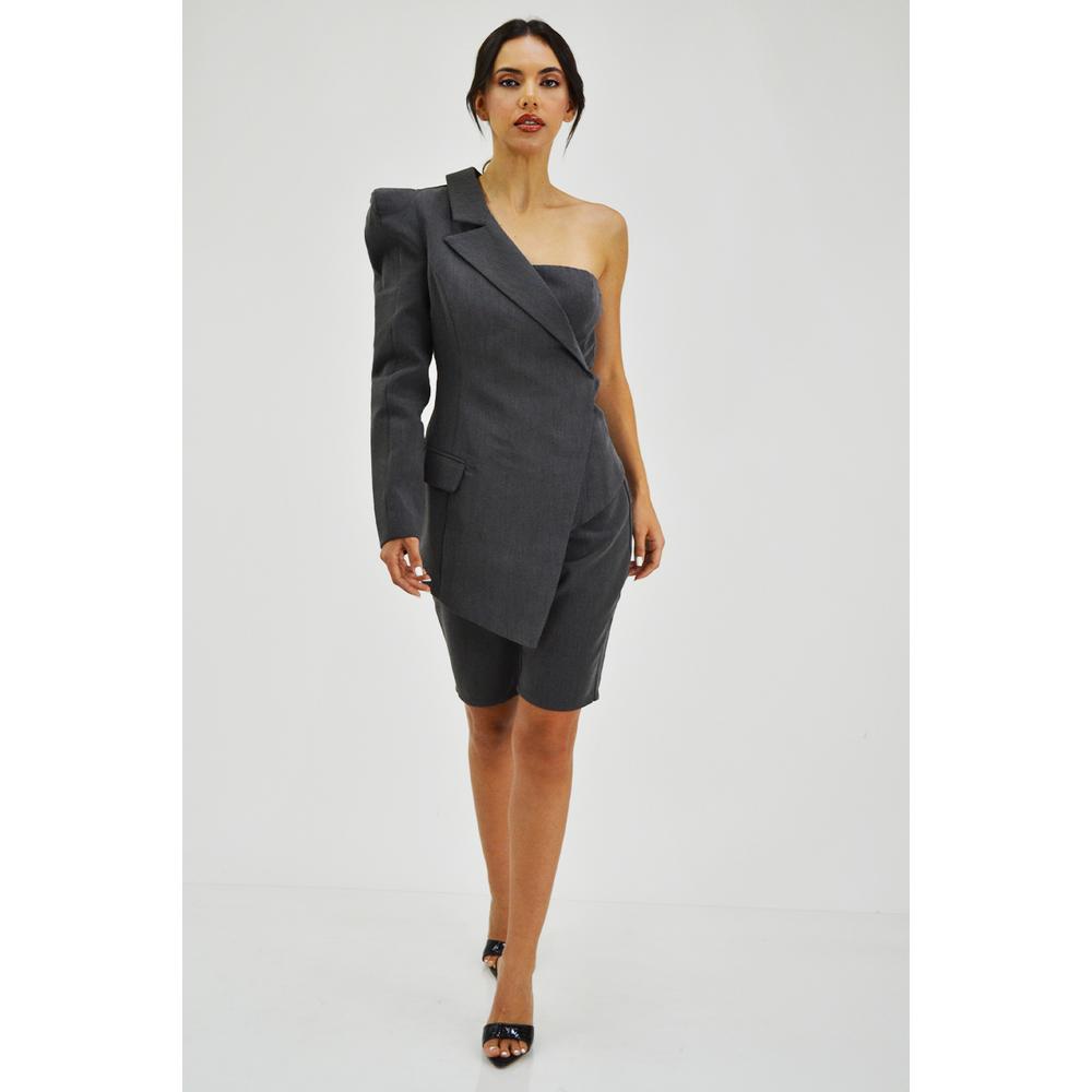 Foto 5 | Set Asimétrico de un Hombro Roman Fashion Gris