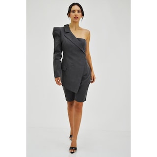 Foto 5 | Set Asimétrico de un Hombro Roman Fashion Gris