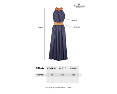 Foto 2 | Jumpsuit De Dama A Ángelozano De Mezclilla Azul, Con Cinto Camel, Al-w40
