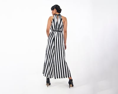 Foto 8 | Jumpsuit De Dama A Ángelozano De Mezclilla Azul, Con Cinto Camel, Al-w40
