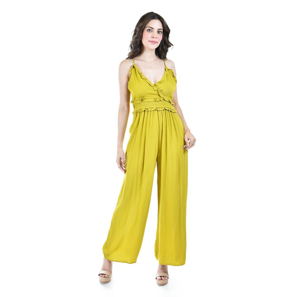 Foto 2 pulgar | Palazzo con Olanes Roman Fashion Amarillo Lima