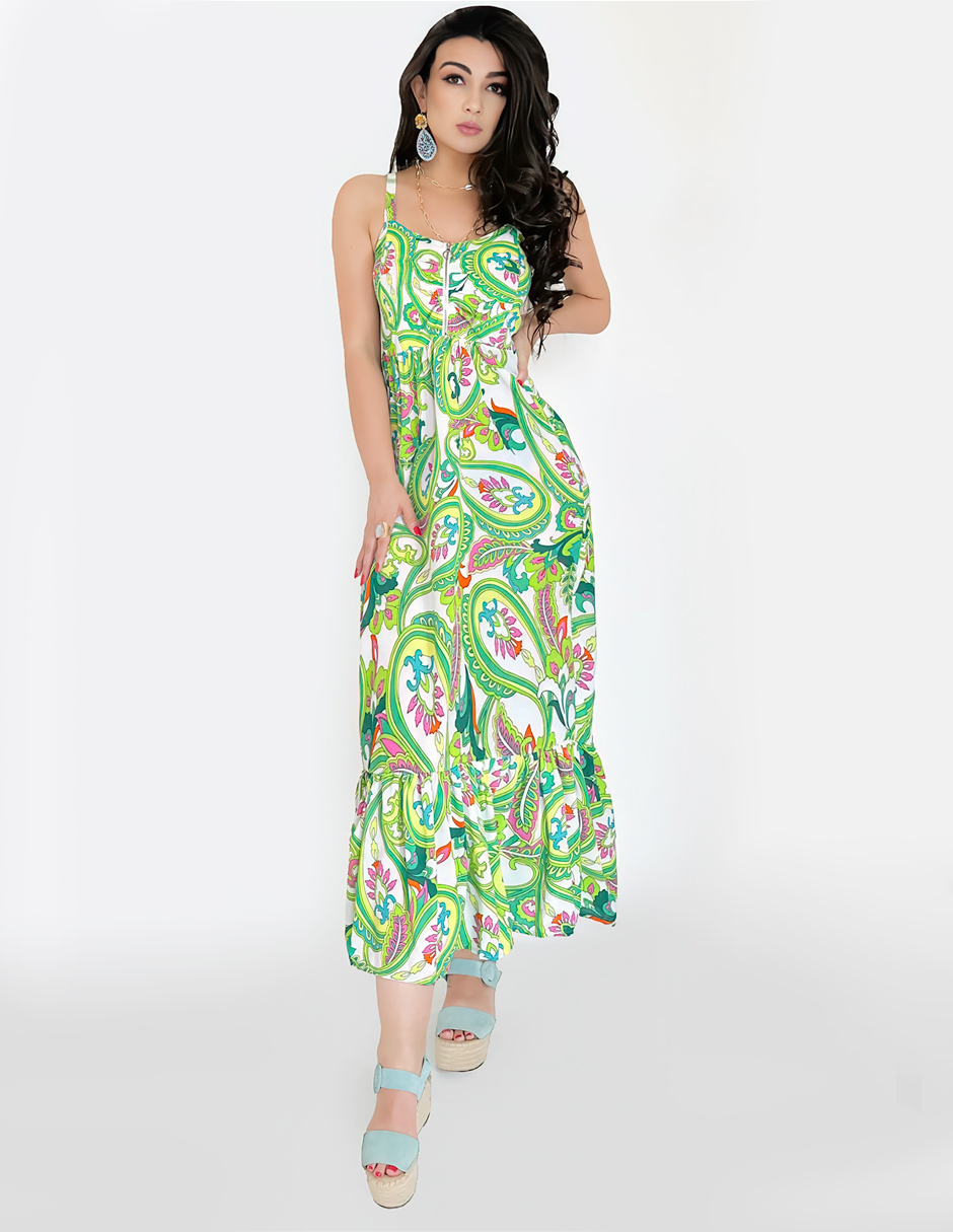 Foto 4 pulgar | Vestidos Casuales O Elegantes Mujer Largo Dama Color Verde Fiesta Fresco
