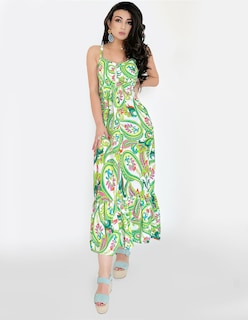 Foto 3 | Vestidos Casuales O Elegantes Mujer Largo Dama Color Verde Fiesta Fresco