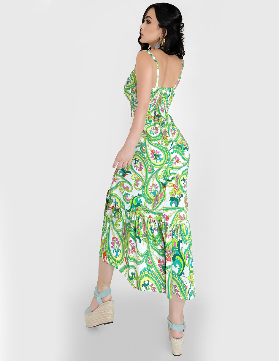 Foto 5 pulgar | Vestidos Casuales O Elegantes Mujer Largo Dama Color Verde Fiesta Fresco