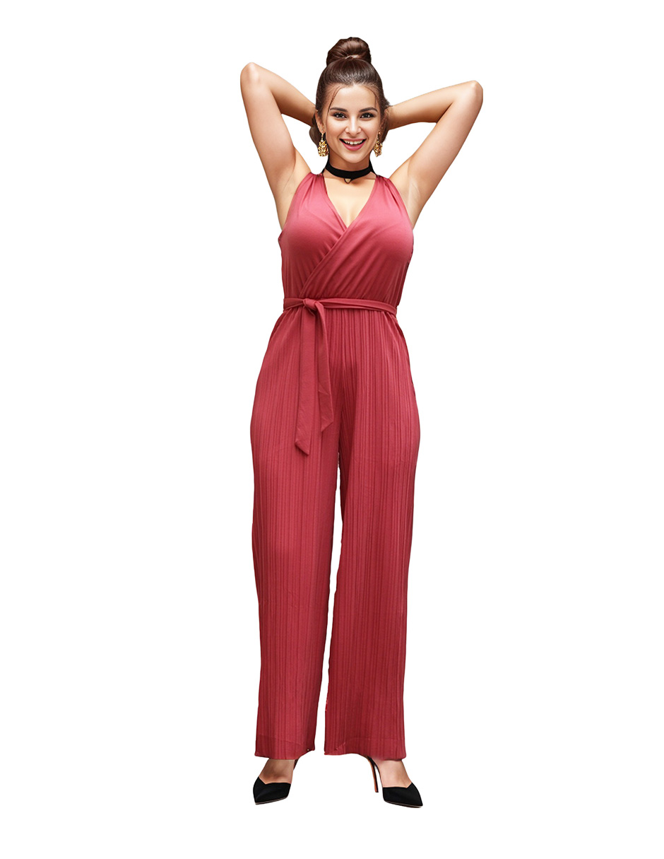 Foto 2 pulgar | Jumpsuit Casual de Pantalón Beddel Plisado Coral