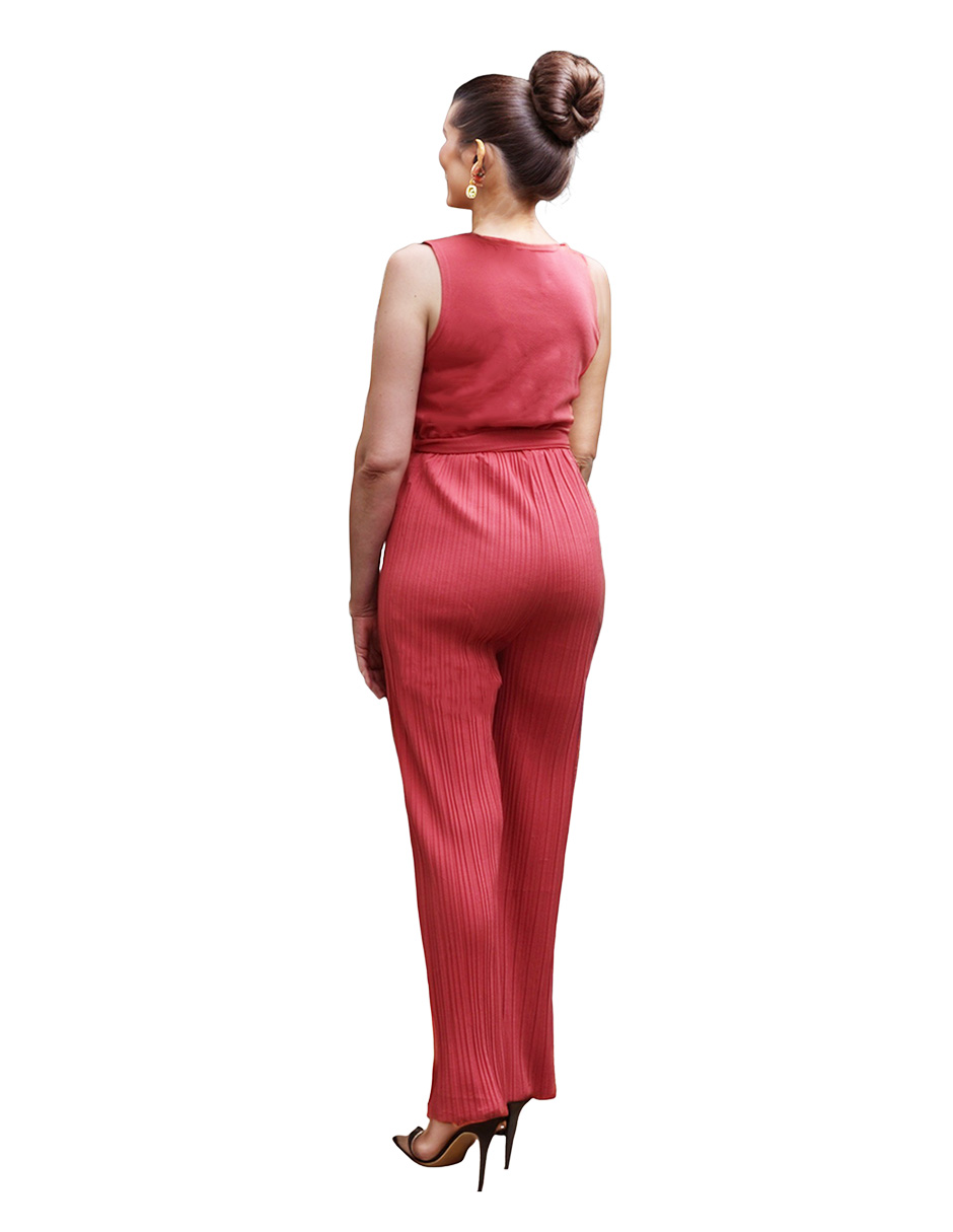 Foto 3 pulgar | Jumpsuit Casual de Pantalón Beddel Plisado Coral