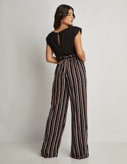 Foto 2 | Jumpsuit Devendi Color Multicolor Pantalón Líneas Top Negro