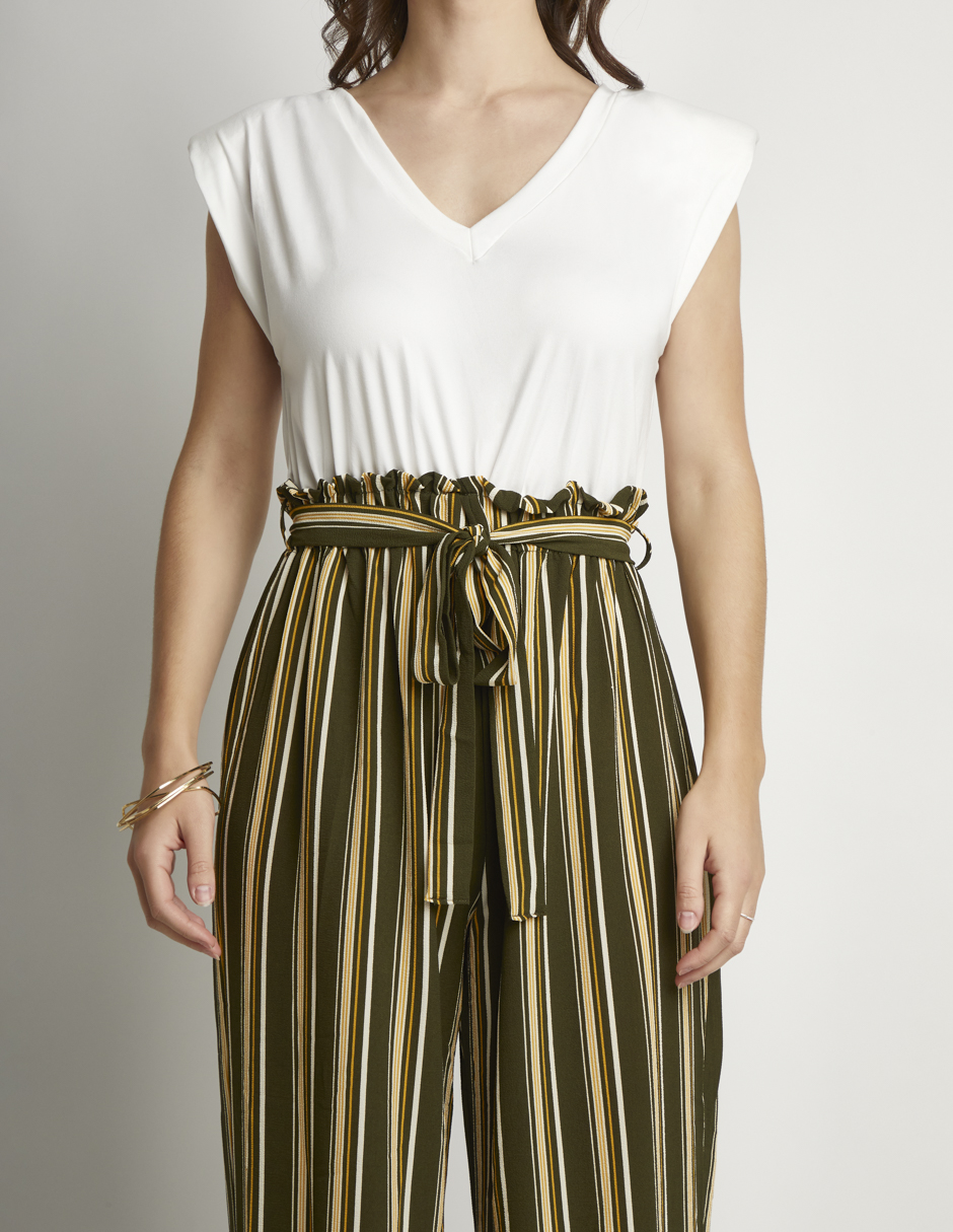 Foto 4 pulgar | Jumpsuit Devendi Color Multicolor Pantalón Líneas