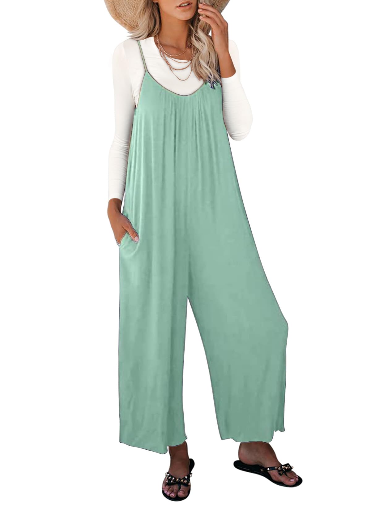 Foto 2 pulgar | Jumpsuit Happy Sailed sin Mangas Verde para Mujer - Venta Internacional