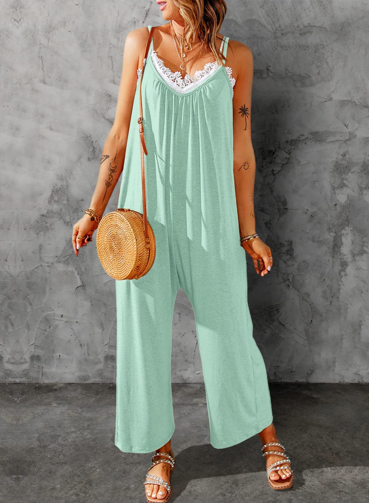 Foto 3 | Jumpsuit Happy Sailed sin Mangas Verde para Mujer - Venta Internacional