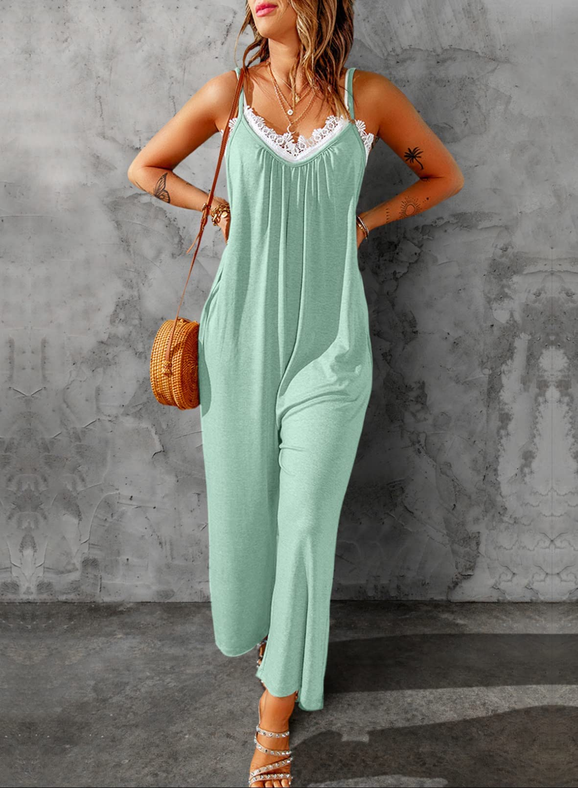 Foto 5 pulgar | Jumpsuit Happy Sailed sin Mangas Verde para Mujer - Venta Internacional