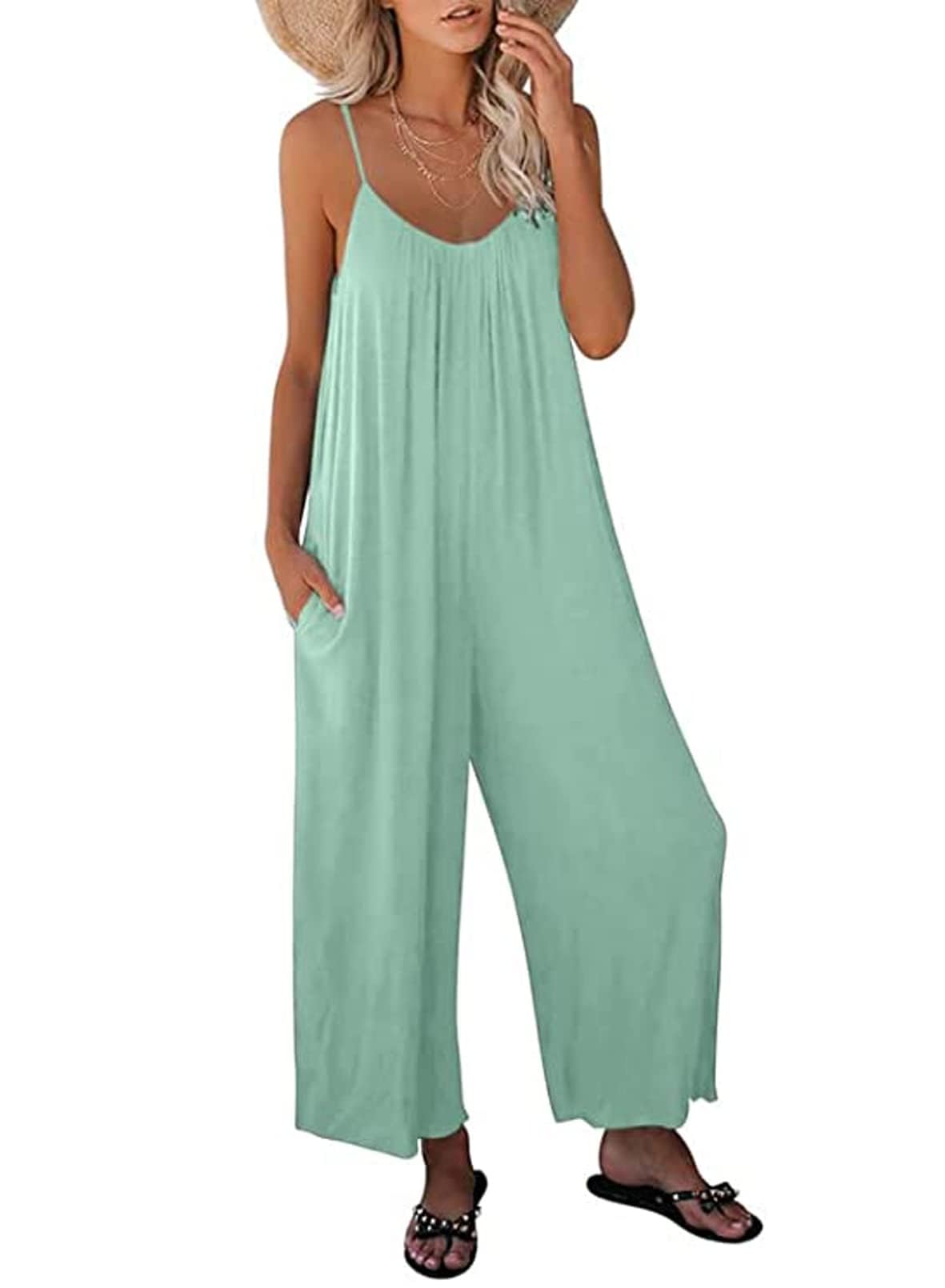 Foto 8 pulgar | Jumpsuit Happy Sailed sin Mangas Verde para Mujer - Venta Internacional