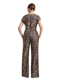Foto 2 | Jumpsuit Casual Pantalón Recto Animal Print Marrón