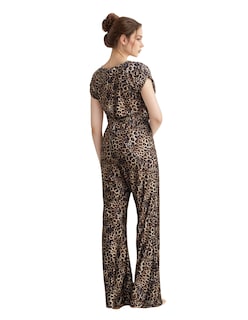 Foto 3 | Jumpsuit Casual Pantalón Recto Animal Print Marrón