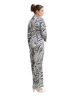 Foto 3 | Jumpsuit Casual Pantalón Recto Animal Print Blanco