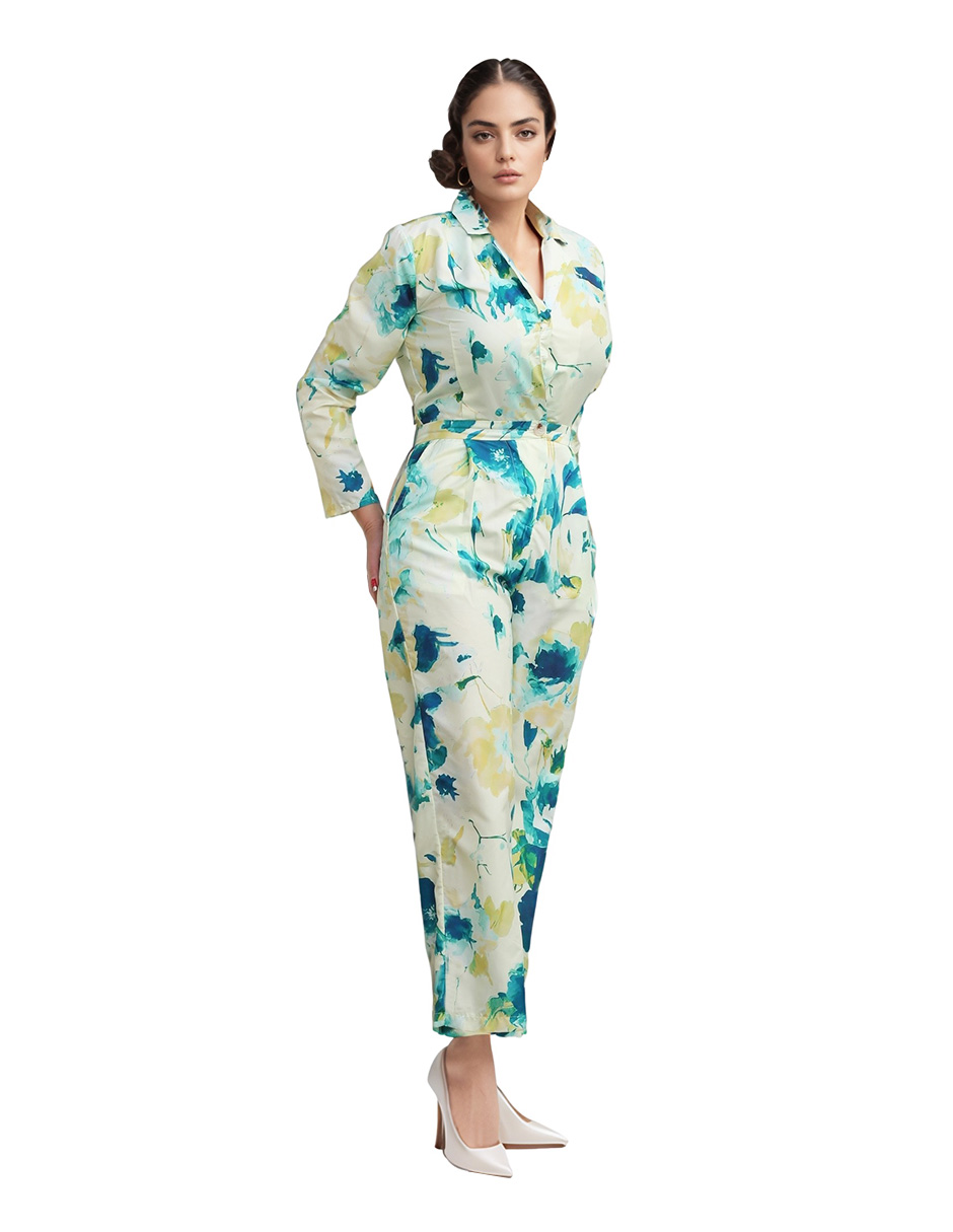 Jumpsuit Casual Pantalón Recto Floreado