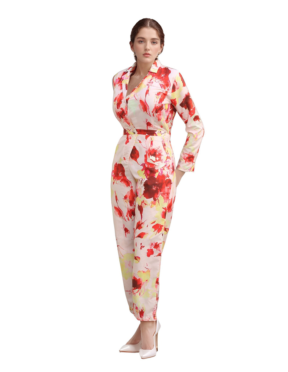 Jumpsuit Casual Pantalón Recto Floreado