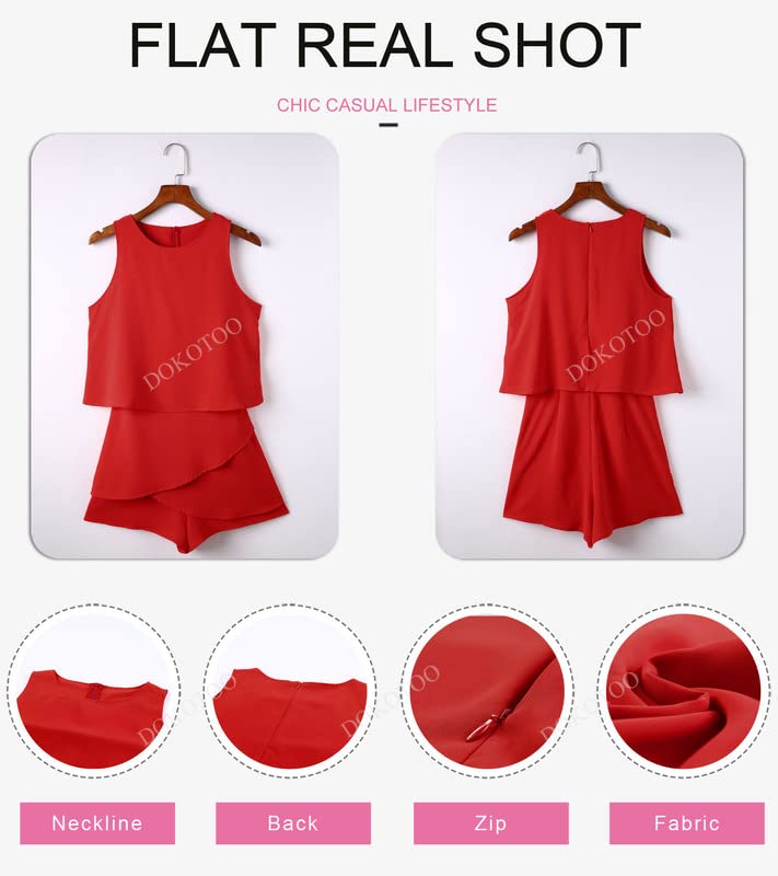 Foto 5 pulgar | Romper Dokotoo Fashion 2025 Summer Con Hombros Descubiertos, Rojo, Para Mujer - Venta Internacional.