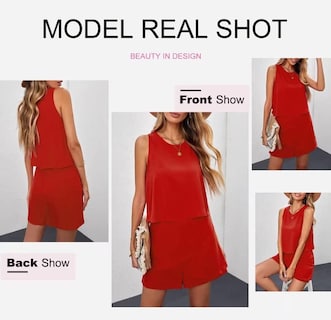 Foto 5 | Romper Dokotoo Fashion 2025 Summer Con Hombros Descubiertos, Rojo, Para Mujer - Venta Internacional.